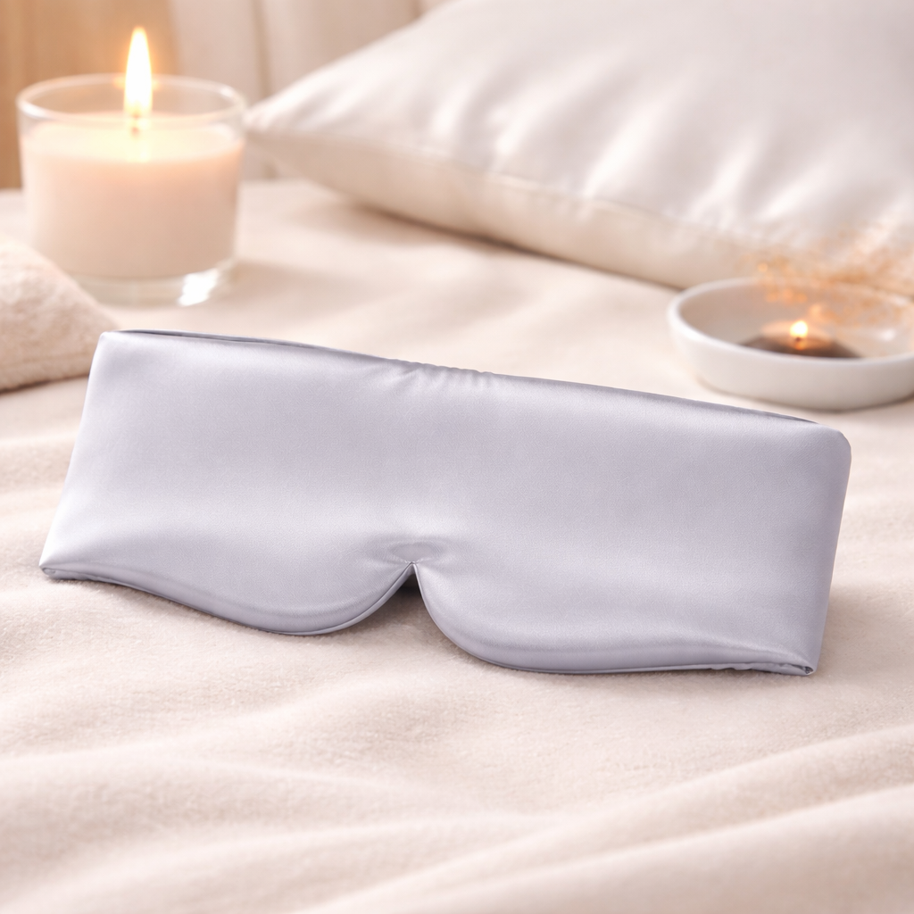 Premium Silk Sleep Mask – Silver Grey