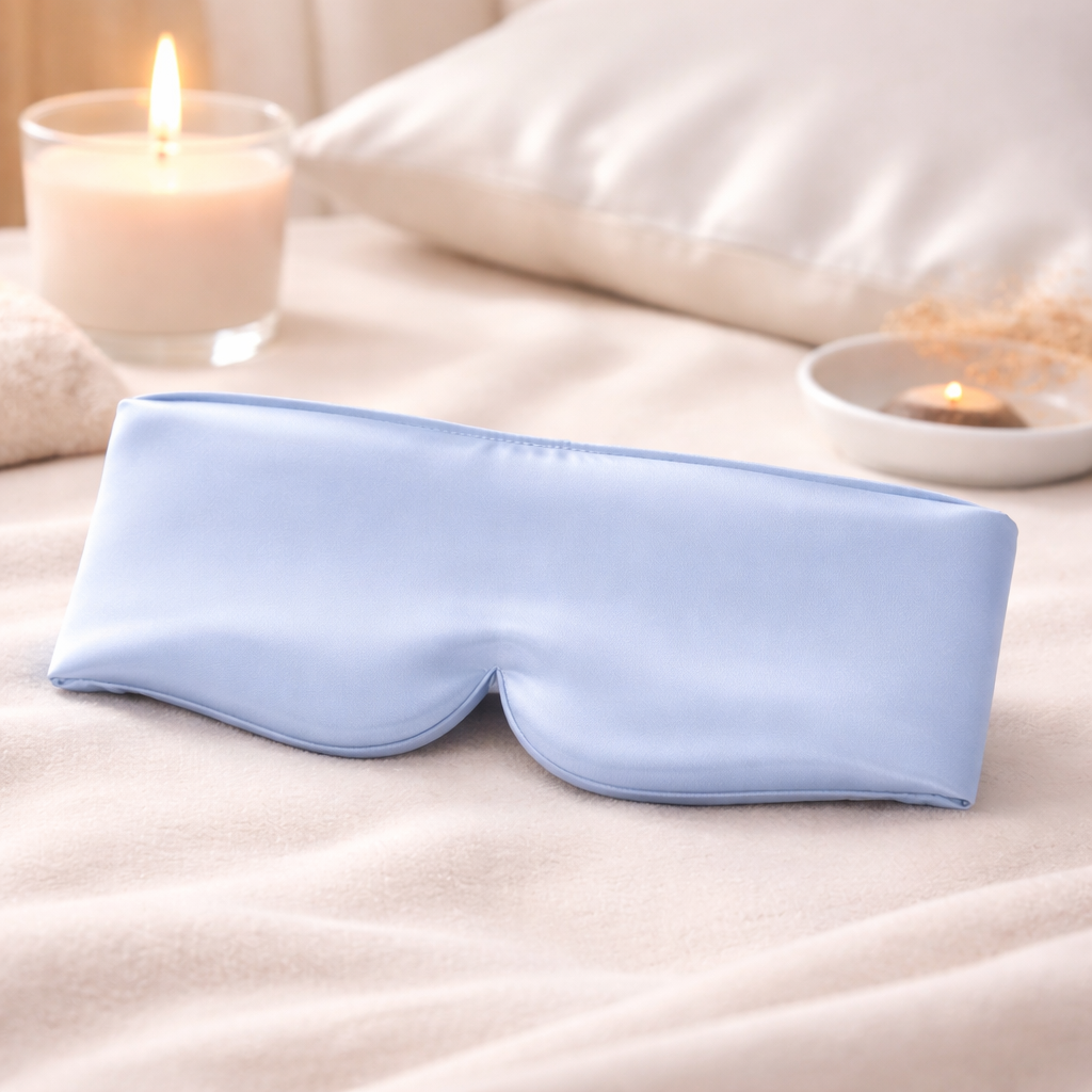 Premium Silk Sleep Mask – Sky Blue