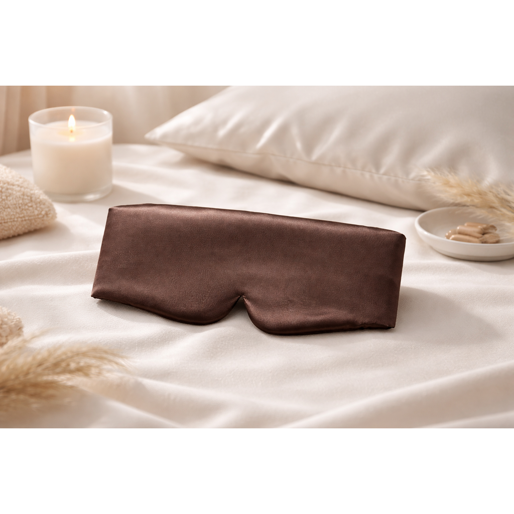 Premium Silk Sleep Mask – Chocolate Brown