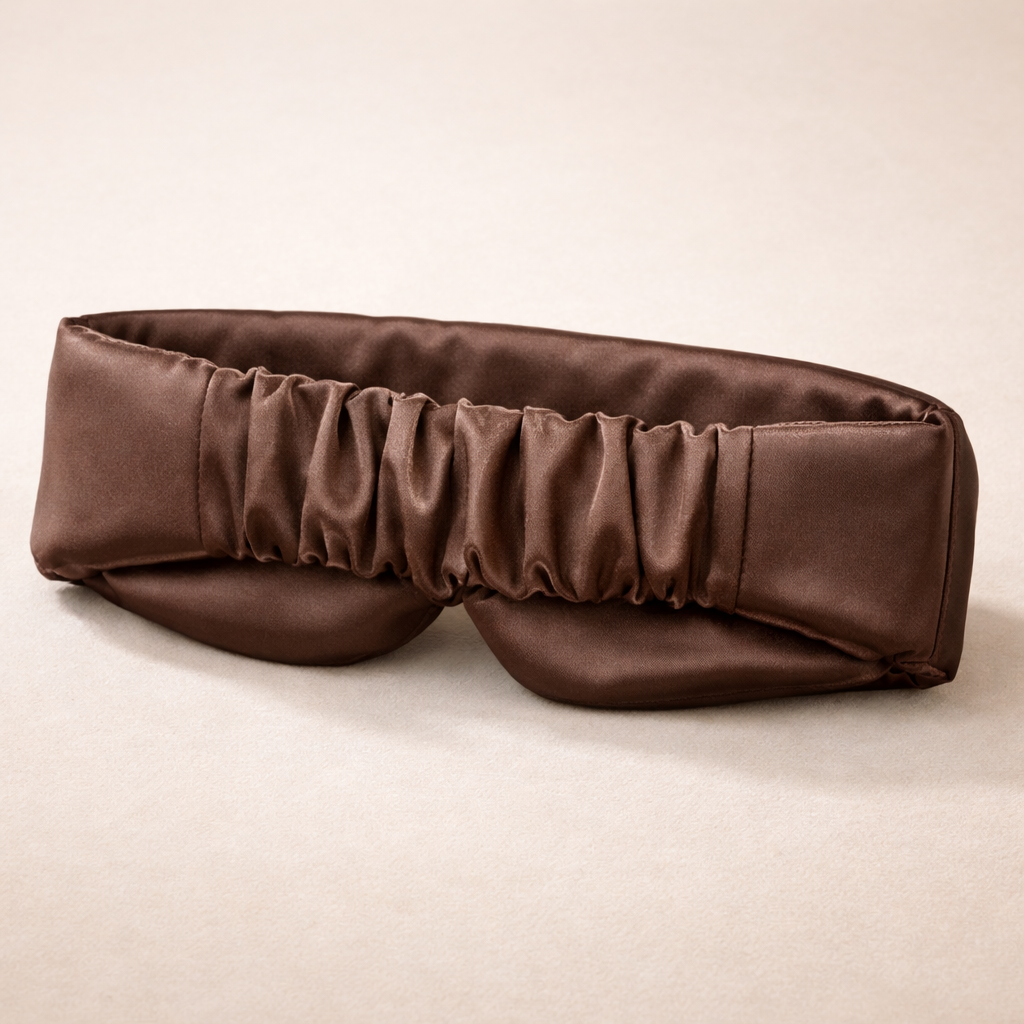 Premium Silk Sleep Mask – Chocolate Brown