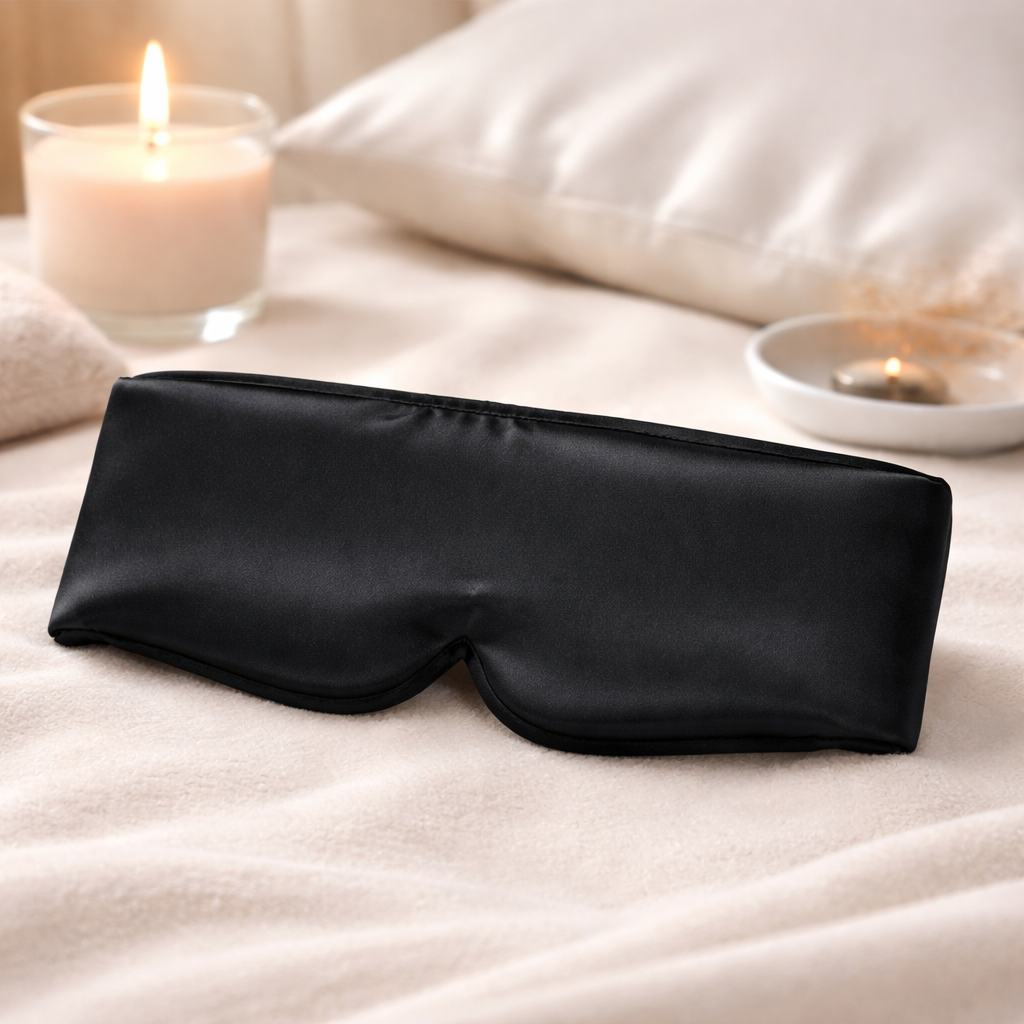 Premium Silk Sleep Mask – Midnight Black