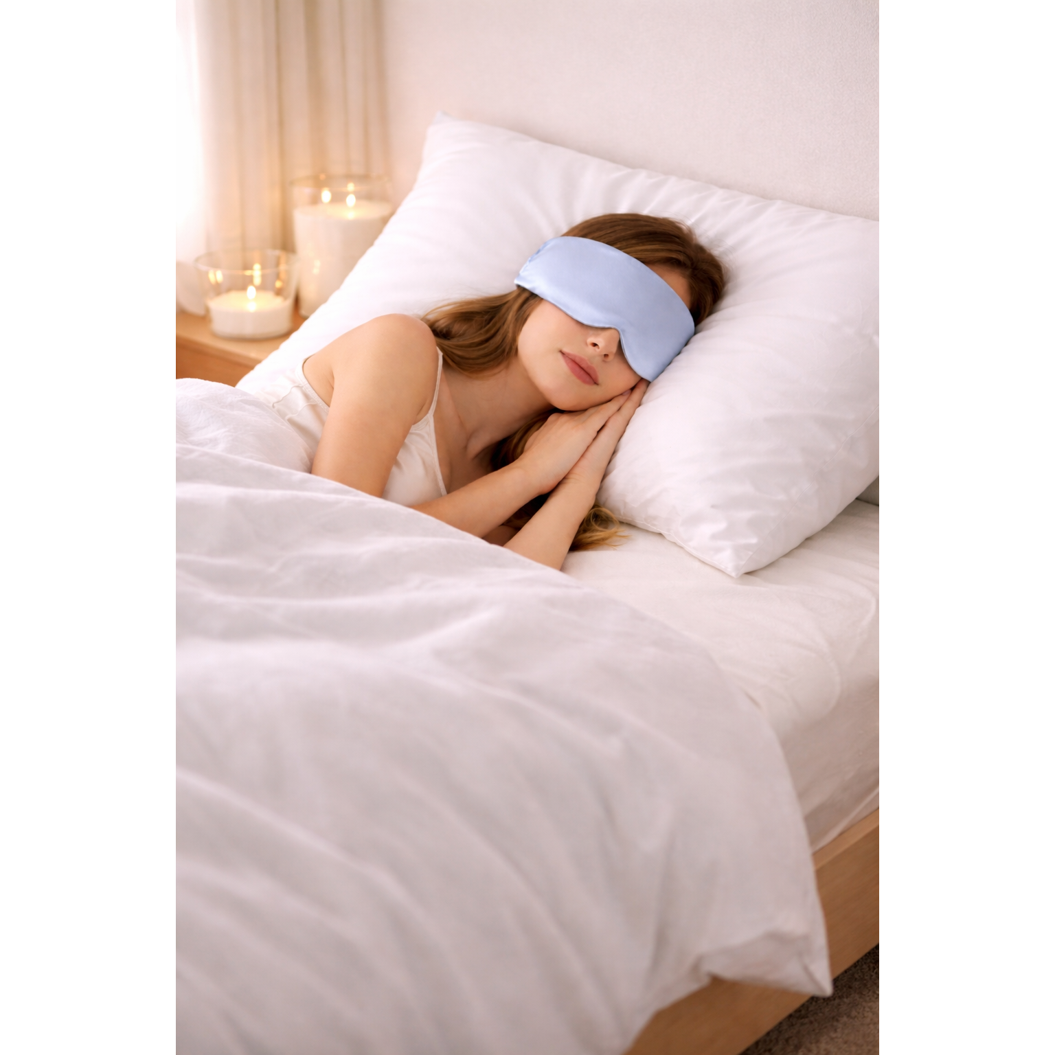 Premium Silk Sleep Mask – Sky Blue